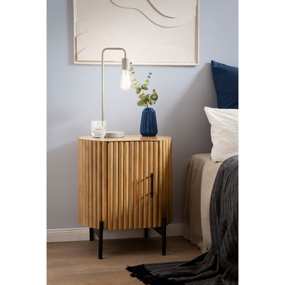 Nachttisch aus Mangoholz mit Lamellenfront, 40 × 50 × 60 cm | VIA X SELECTION