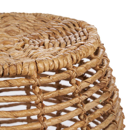 Geflochtener Hocker aus Bananenblatt natur mit Stauraum | VIA X SELECTION