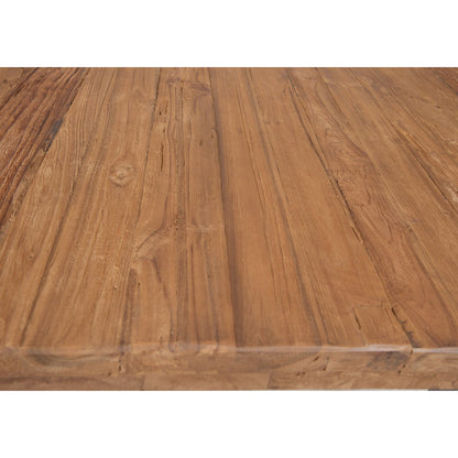 Esstisch recyceltes Teakholz braunes Metallgestell, 180 × 100 cm | VIA X SELECTION
