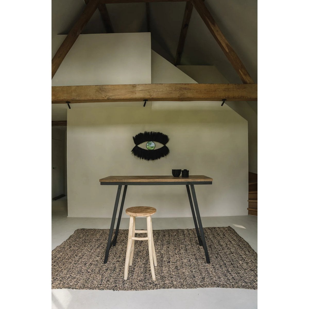Rechteckiger Teppich aus Seegras natur-schwarz, 180 × 240 cm | VIA X SELECTION