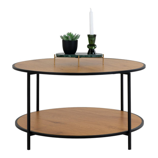 Runder Couchtisch aus Holzwerkstoff in Eichenoptik, Ø, 80 × 45 cm | VIA X SELECTION