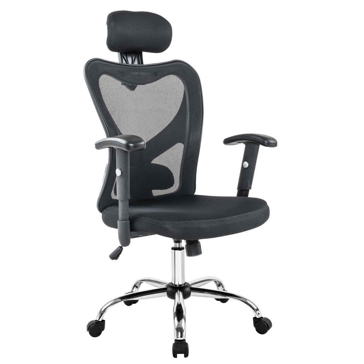 Bürostuhl mit Mesh und Kopfstütze Schwarz | VIA X SELECTION