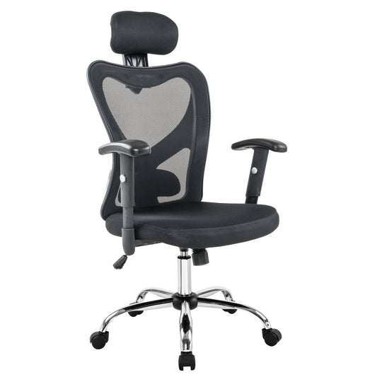 Bürostuhl mit Mesh und Kopfstütze Schwarz | VIA X SELECTION