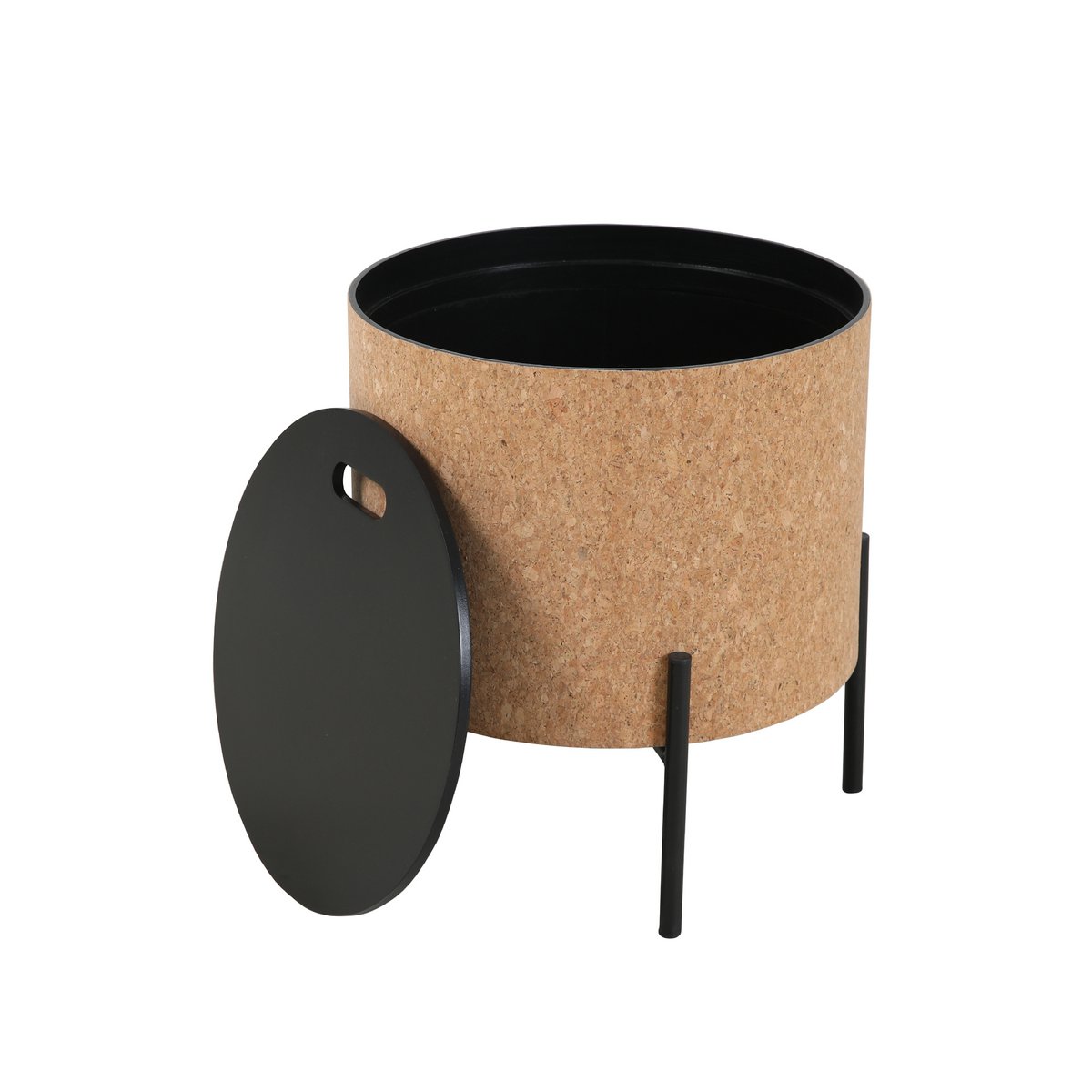 2er-Couchtisch-Set aus Kork und Metall 63 × 63 × 48,5 cm | VIA X SELECTION