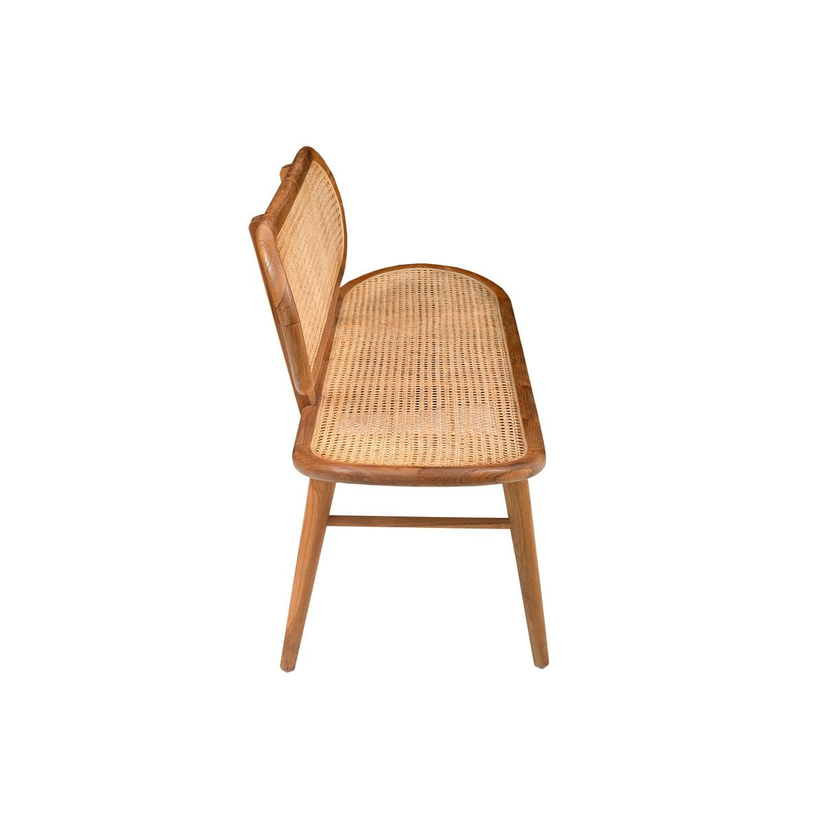 Sitzbank aus Rattan natur 141 cm mit Teakgestell | VIA X SELECTION