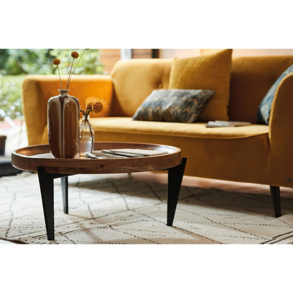 TOM TAILOR Home runder Couchtisch aus Mangoholz mit Tablettfunktion, Ø, 75 × 34 cm | VIA X SELECTION