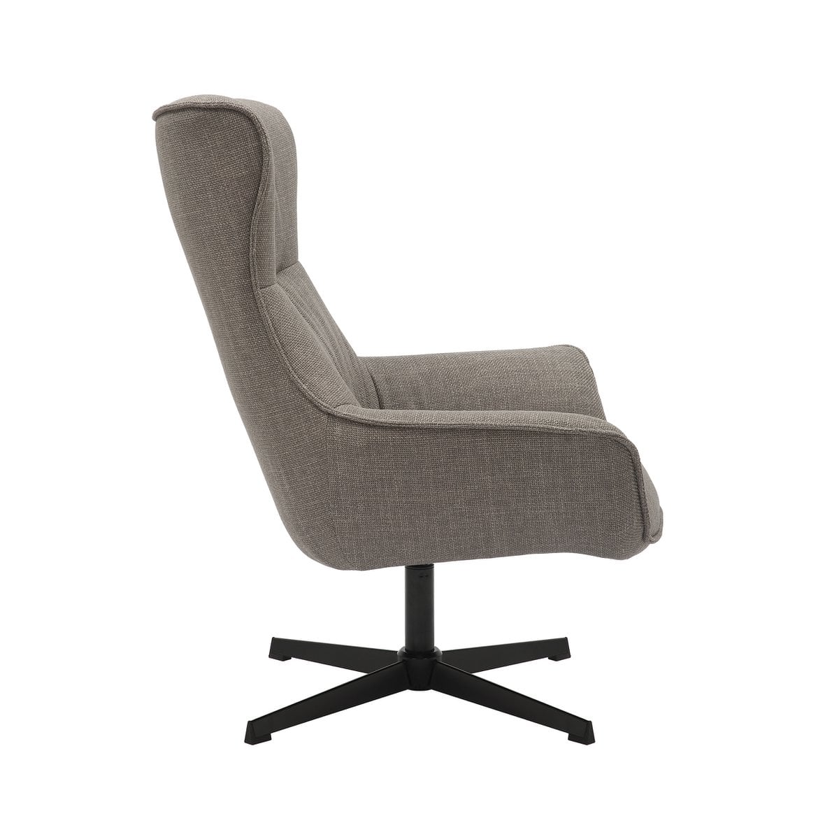 Drehsessel aus Strukturstoff in Taupe | VIA X SELECTION