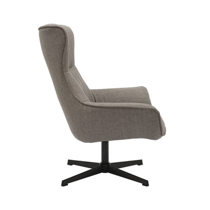 Drehsessel aus Strukturstoff in Taupe | VIA X SELECTION