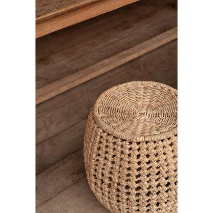 Geflochtener Hocker aus Bananenblatt in Natur | VIA X SELECTION
