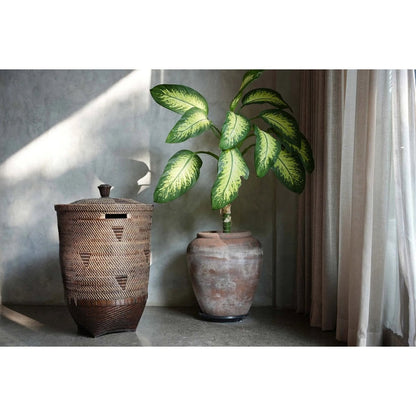 Wäschekorb aus Rattan natur-braun mit Deckel, 50 × 50 × 90 cm | VIA X SELECTION