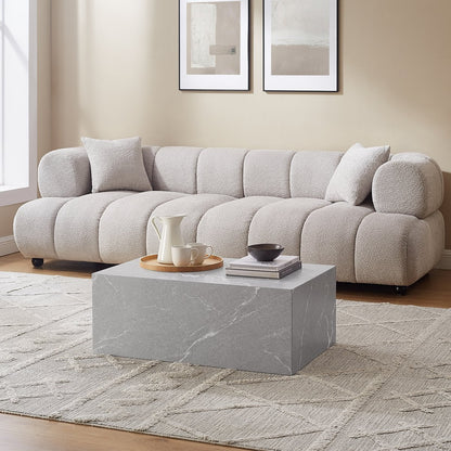 Couchtisch in grauer Marmoroptik, 90 × 60 × 35 cm | VIA X SELECTION