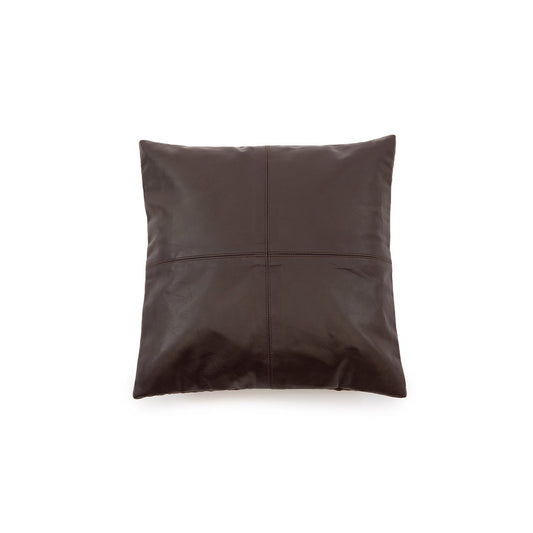 Kissenbezug aus Leder in Schokobraun, 40 × 40 cm | VIA X SELECTION