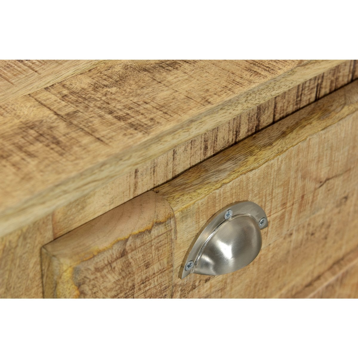 Schuhschrank aus Mangoholz mit Muschelgriffen, 40 × 85 × 45 cm | VIA X SELECTION