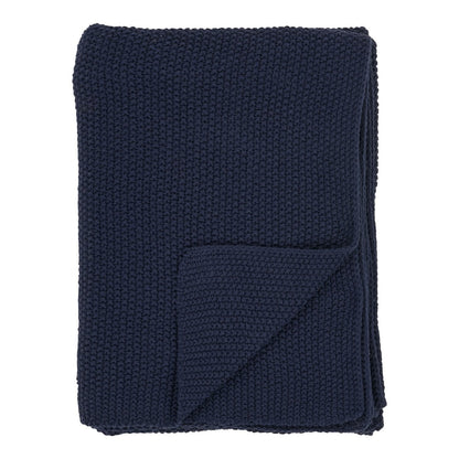 Plaid aus Baumwolle in Blau, 130 × 170 cm | VIA X SELECTION