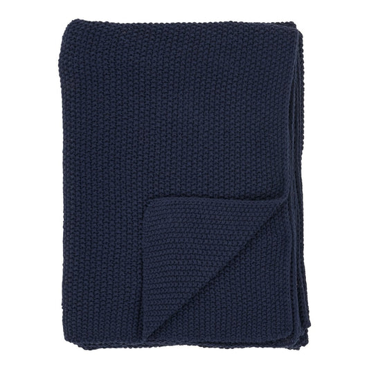 Plaid aus Baumwolle in Blau, 130 × 170 cm | VIA X SELECTION