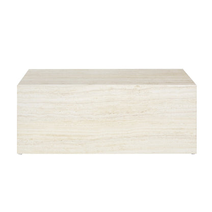 Couchtisch in Travertinoptik, 90 × 60 × 35 cm | VIA X SELECTION