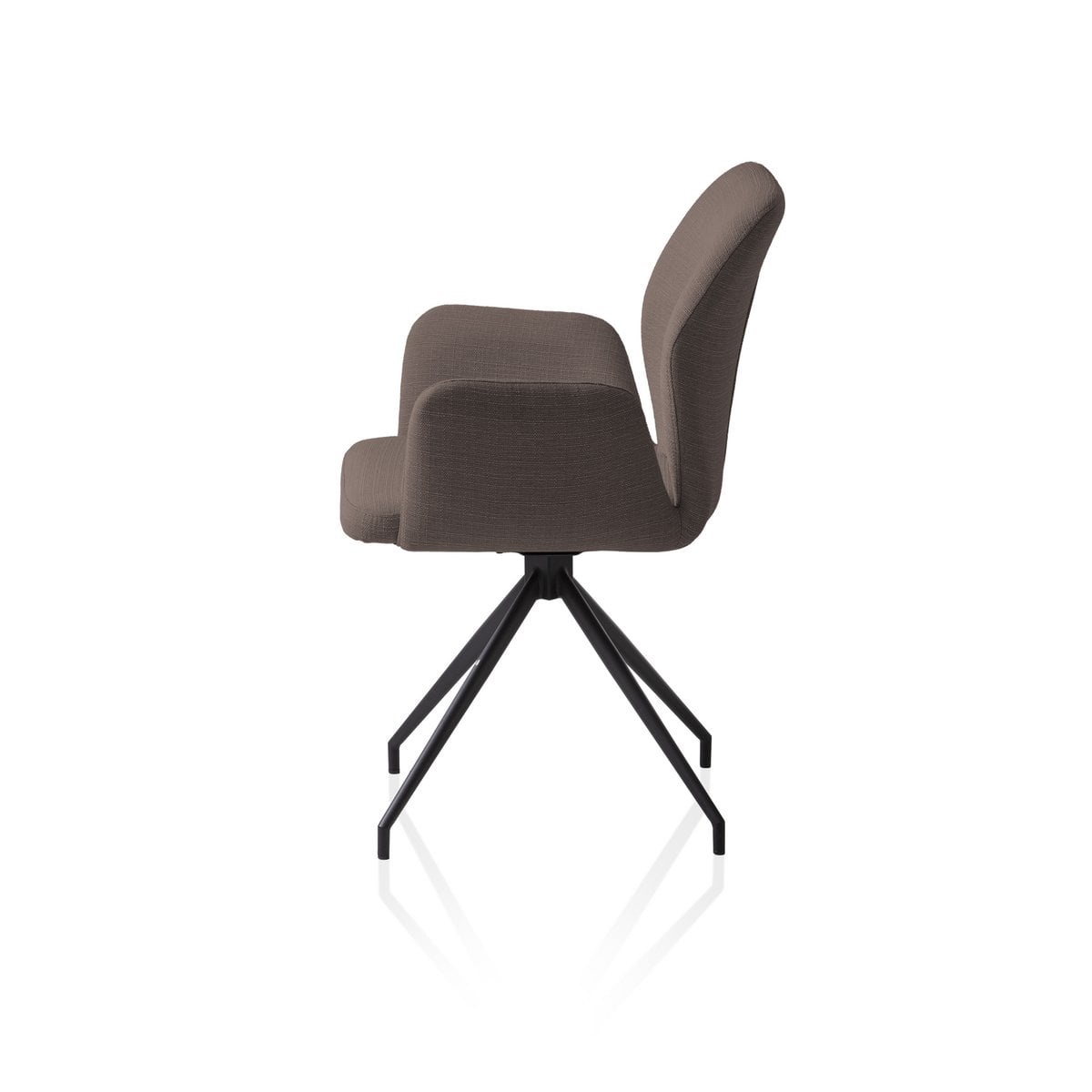 Drehsessel aus Strukturstoff braun | VIA X SELECTION