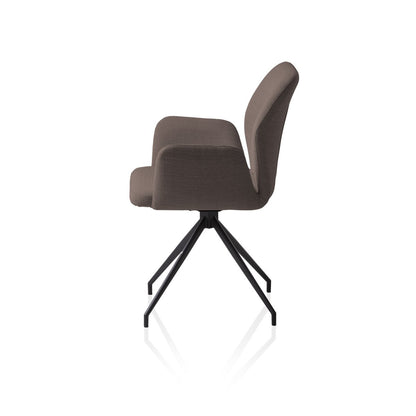Drehsessel aus Strukturstoff braun | VIA X SELECTION