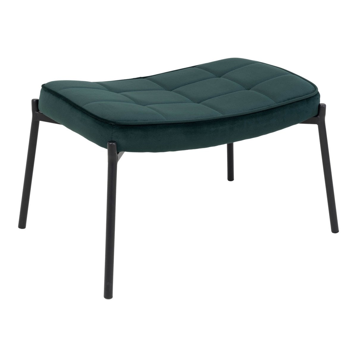 Samt-Fußhocker Dunkelgrün | VIA X SELECTION