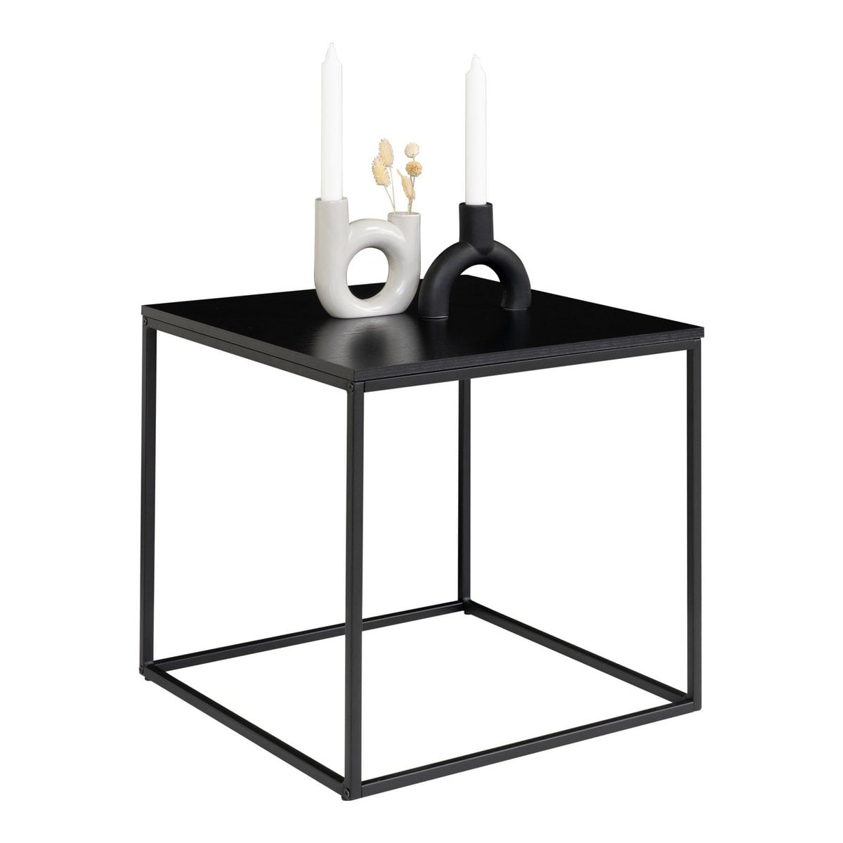 Beistelltisch in Schwarz, 45 × 45 × 45 cm | VIA X SELECTION