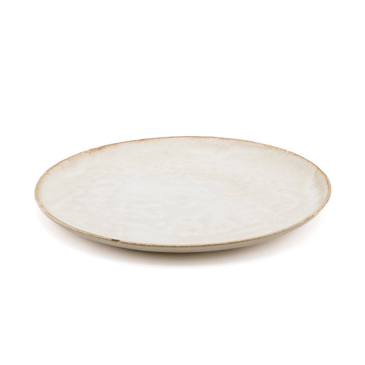 Speiseteller aus Steinzeug in Weiß mit Goldton, Ø 28 cm | VIA X SELECTION