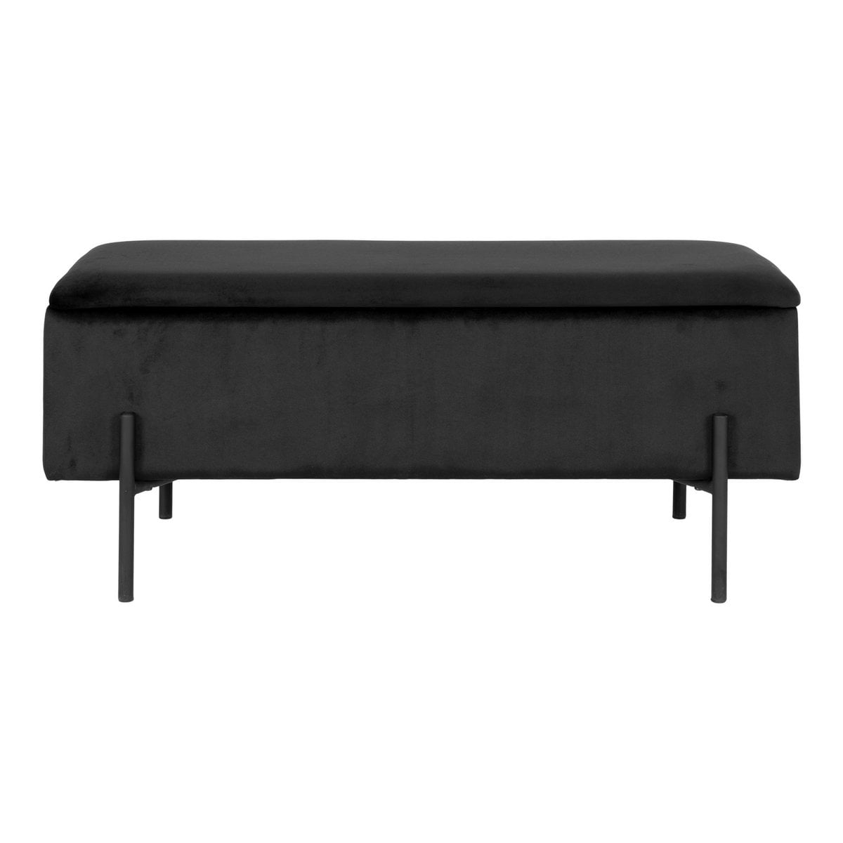 Sitzbank aus Samt schwarz 95 cm mit Stauraum | VIA X SELECTION