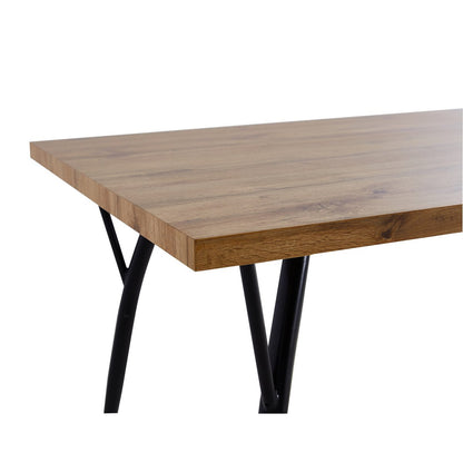 Esstisch in Naturton mit Metallgestell, 150 × 90 cm | VIA X SELECTION