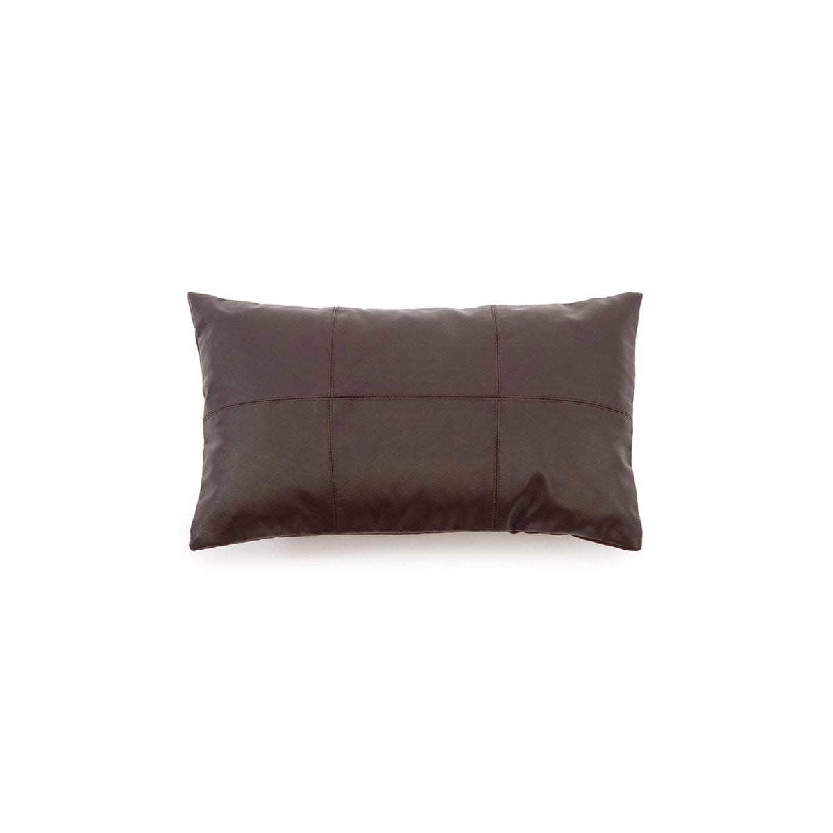 Kissenbezug aus Leder in Schokobraun, 30 × 50 cm | VIA X SELECTION