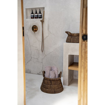 Korb aus Palmblatt dunkelbraun, 42 × 42 × 33 cm | VIA X SELECTION