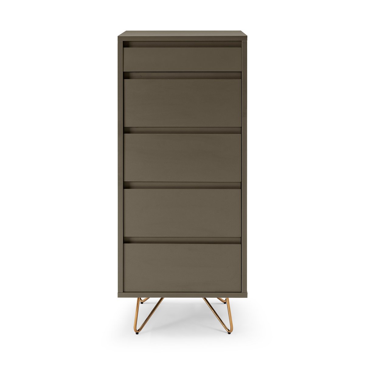 Hochkommode grau mit Spiegelklappe, 40 × 45 × 110 cm | VIA X SELECTION