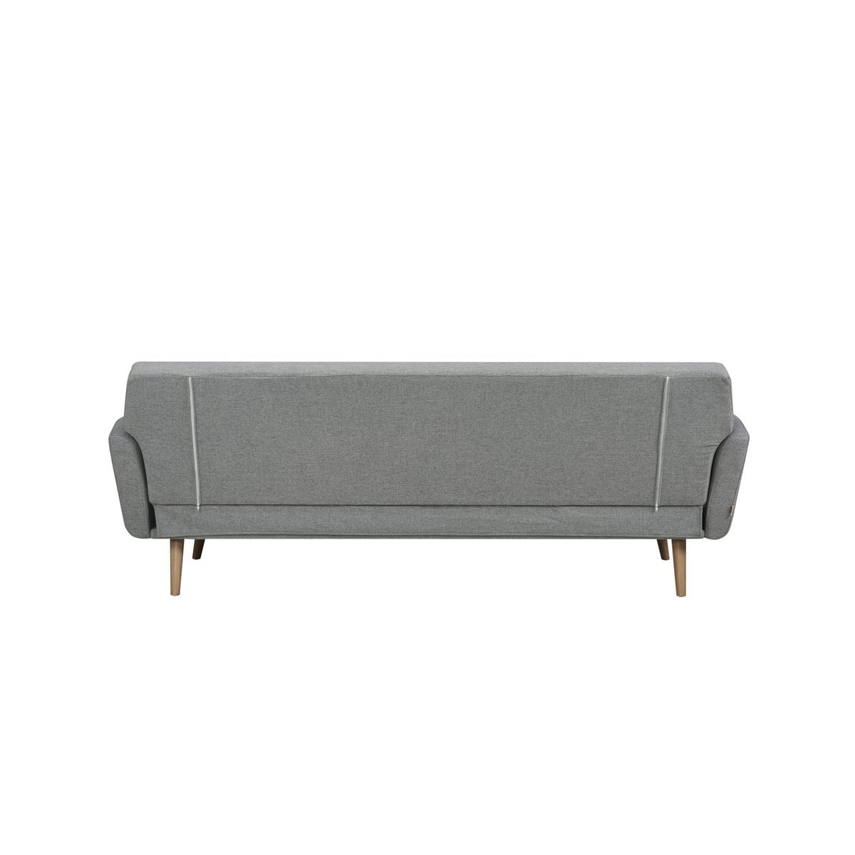 Schlafsofa in hellgrauem Feinstrukturstoff mit Holzgestell | VIA X SELECTION