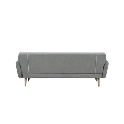 Schlafsofa in hellgrauem Feinstrukturstoff mit Holzgestell | VIA X SELECTION