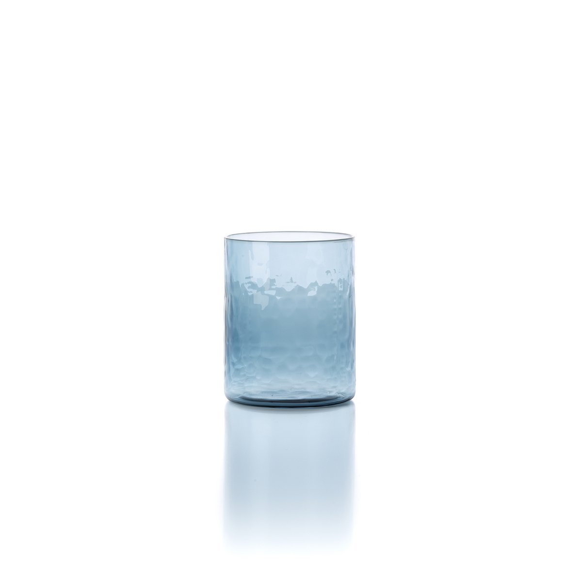 Hohes Trinkglas aus blauem Recyclingglas 10 cm | VIA X SELECTION