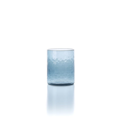 Hohes Trinkglas aus blauem Recyclingglas 10 cm | VIA X SELECTION