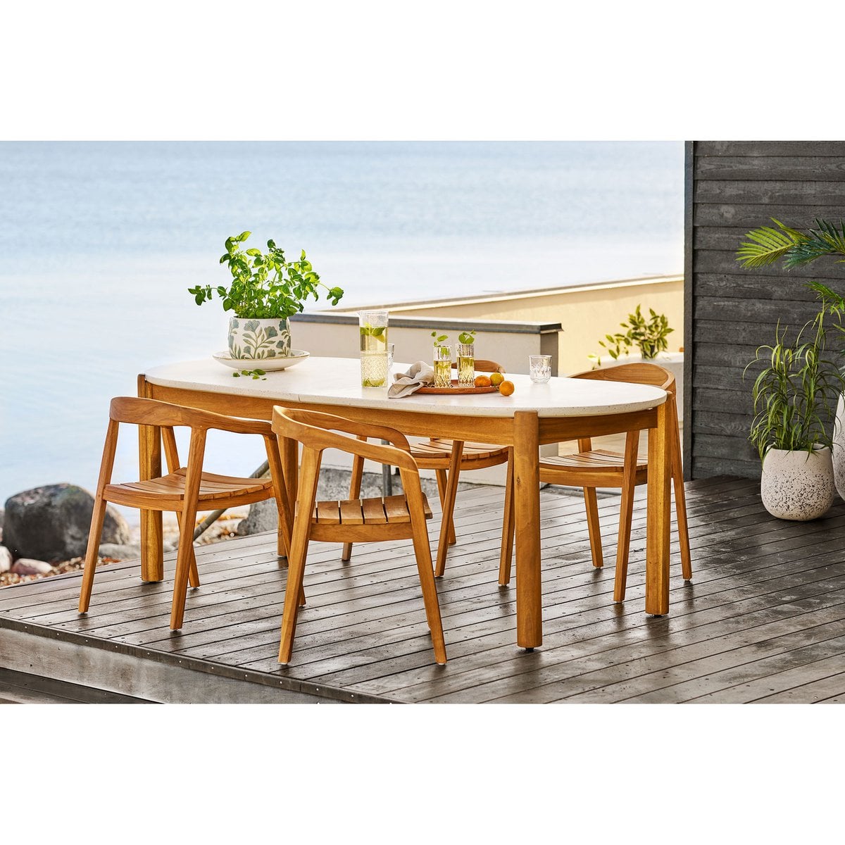 Blumentopf aus Keramik, Weiß-Mix, Ø 22,5 × 17,5 cm | VIA X SELECTION