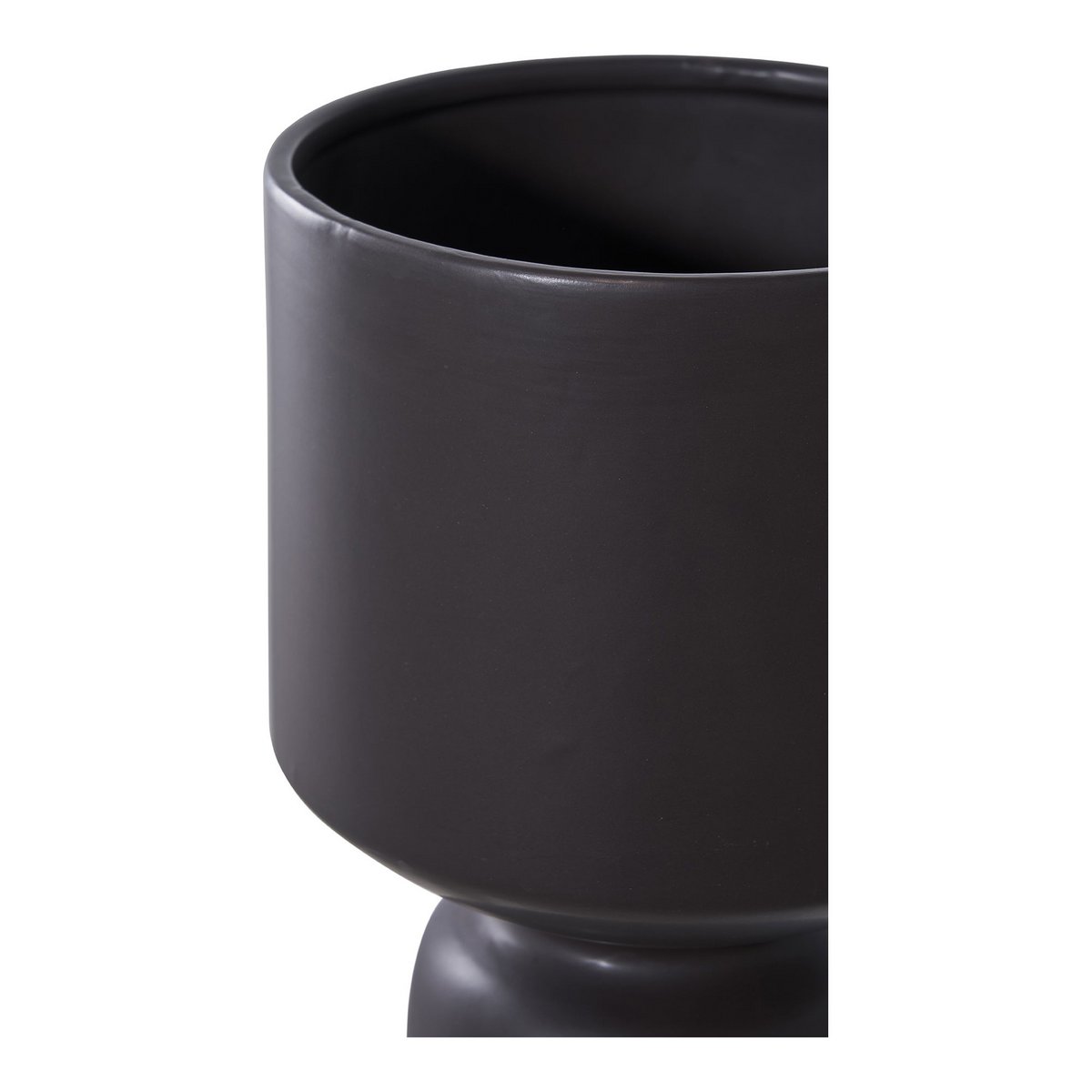 Blumentopf aus Keramik, Schwarz, 15 × 15 × 23,5 cm | VIA X SELECTION