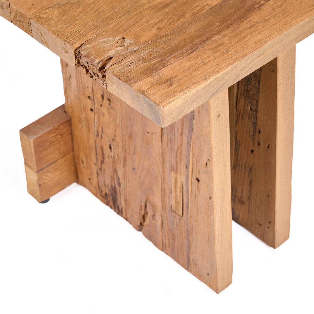 Blockhocker aus recyceltem Teakholz in Natur | VIA X SELECTION