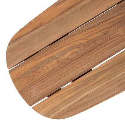 Outdoor-Sitzbank aus recyceltem Teakholz natur mit runder Form | VIA X SELECTION