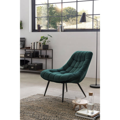 Loungesessel aus Samt grün mit XXL-Sitzfläche | VIA X SELECTION