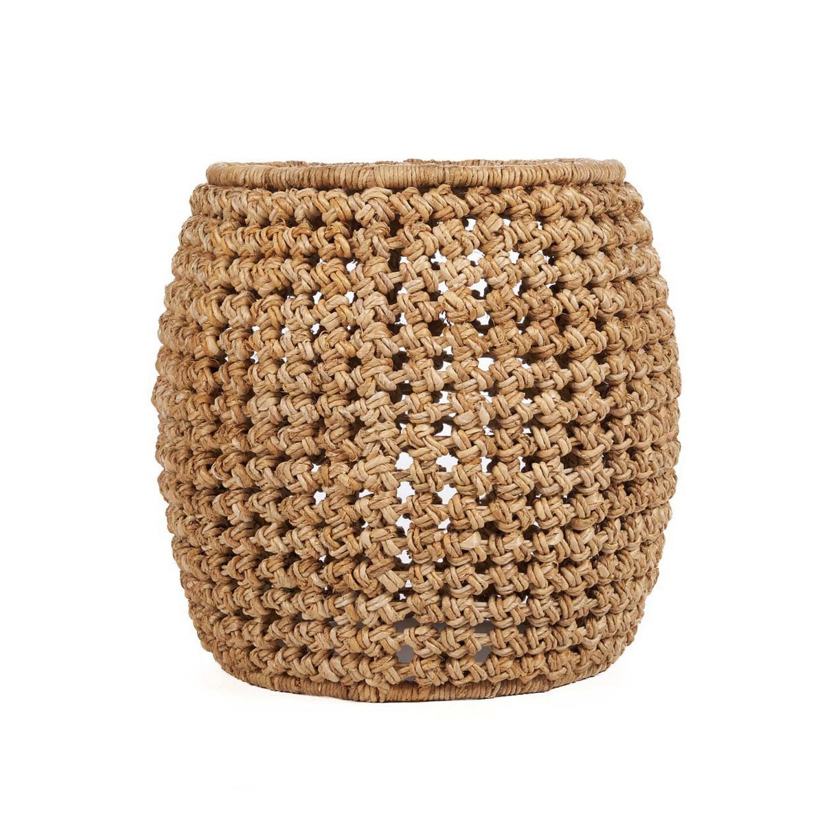 Geflochtener Hocker aus Bananenblatt natur mit geschlossener Form | VIA X SELECTION