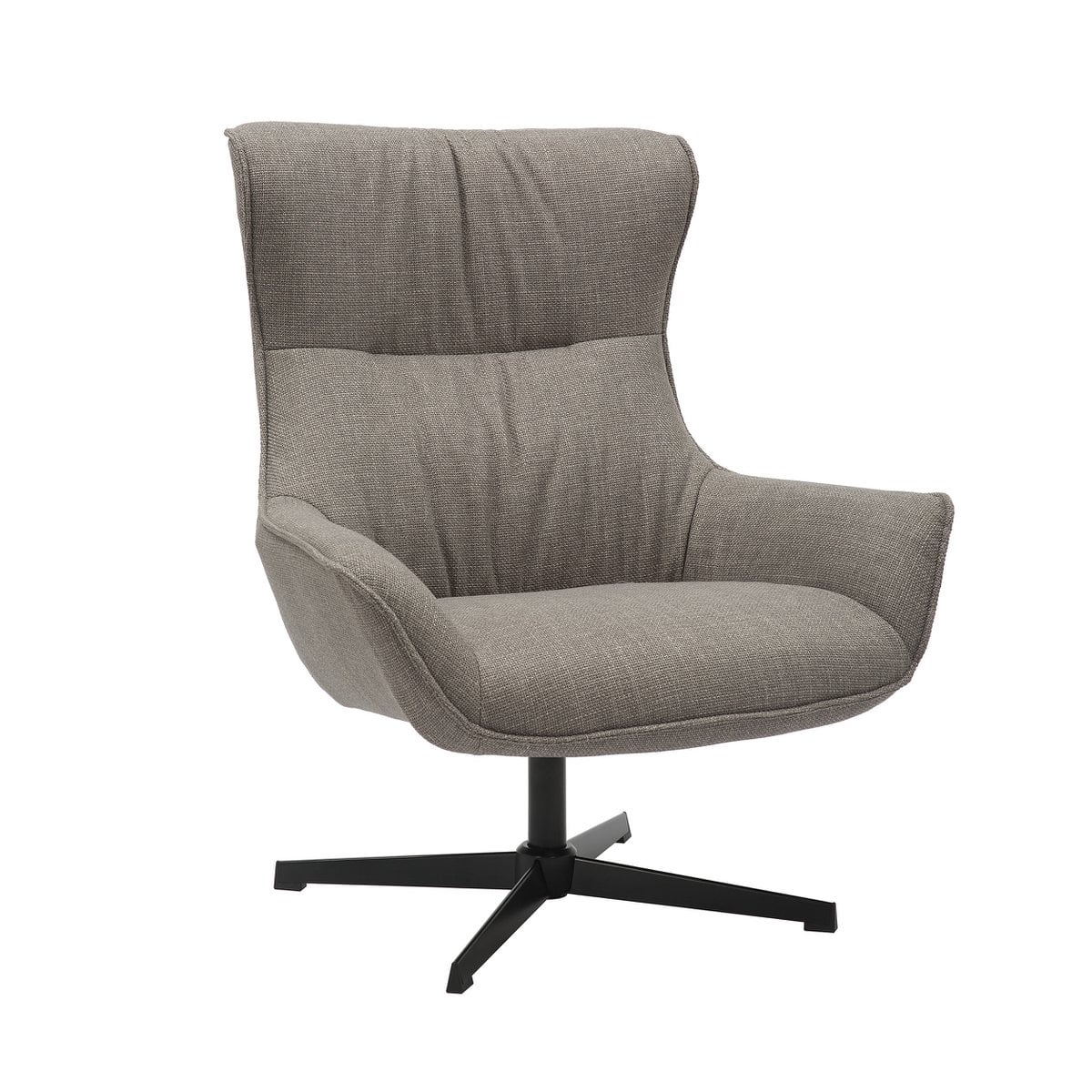 Drehsessel aus Strukturstoff in Taupe | VIA X SELECTION