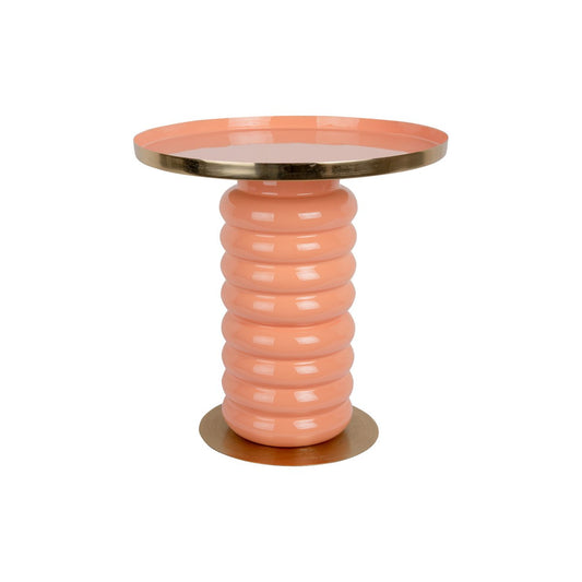 Metall-Beistelltisch glänzend apricotorange, Ø, 41 × 41 cm | VIA X SELECTION