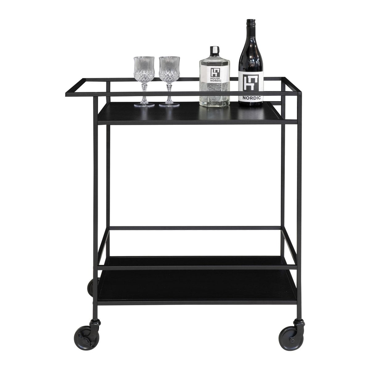 Barwagen in Schwarz, 68 × 40 × 79 cm | VIA X SELECTION