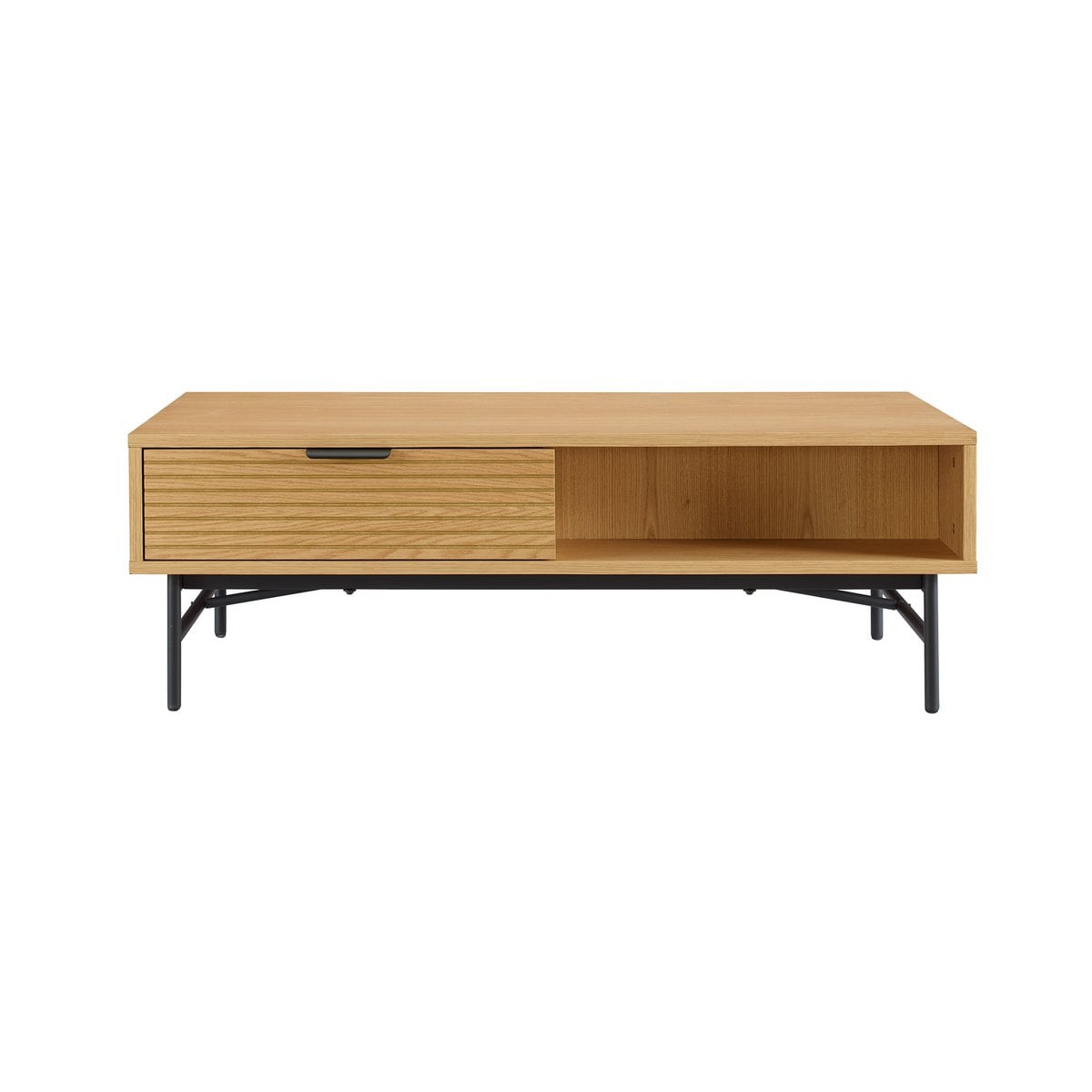 Couchtisch aus Eichenfurnier mit Schublade, 120 × 60 × 40 cm | VIA X SELECTION