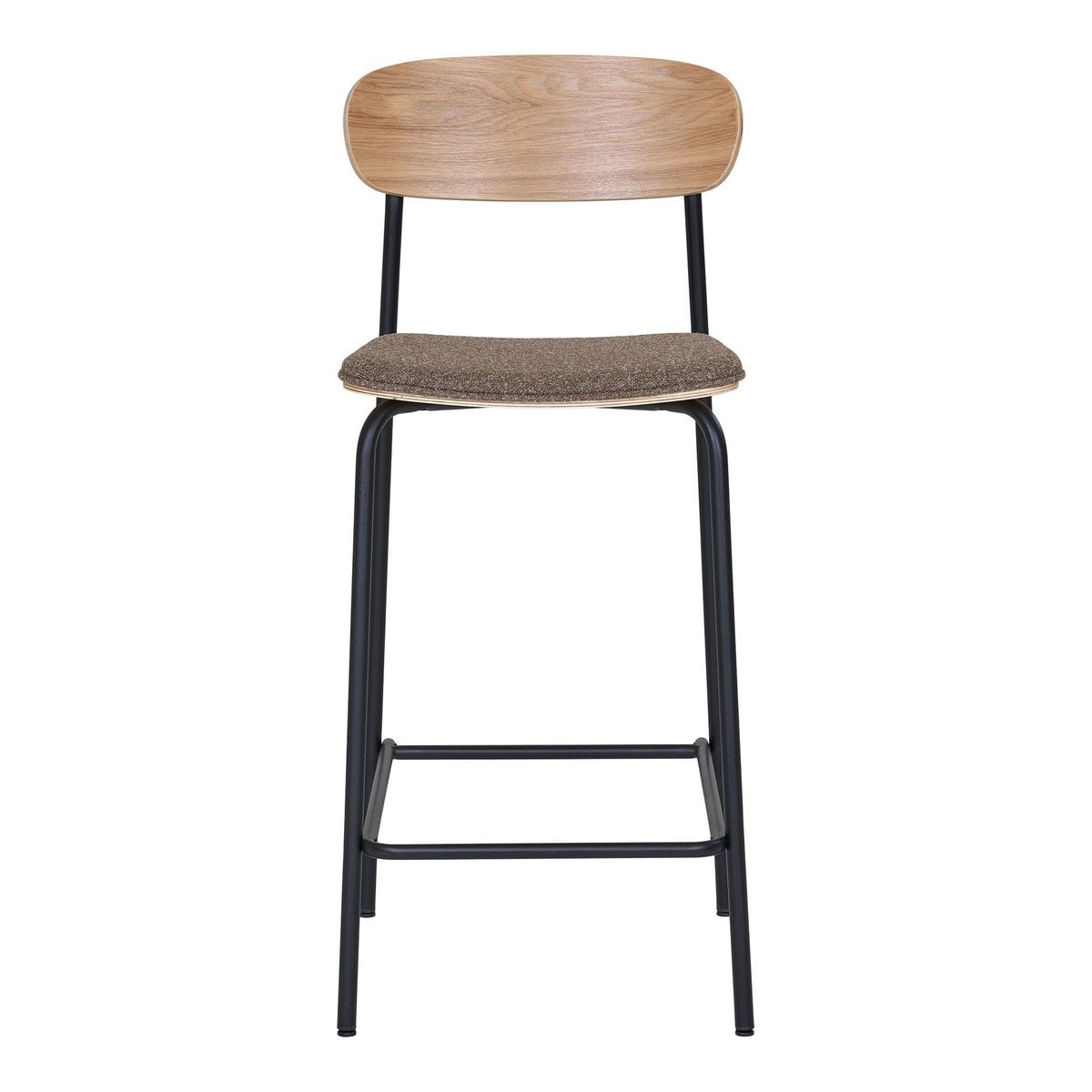 Tresenhocker braun im 2er-Set mit Rückenlehne aus Holz | VIA X SELECTION