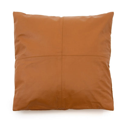 Kissenbezug aus Leder in Cognacbraun, 60 × 60 cm | VIA X SELECTION