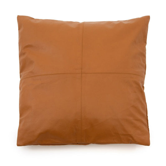 Kissenbezug aus Leder in Cognacbraun, 60 × 60 cm | VIA X SELECTION