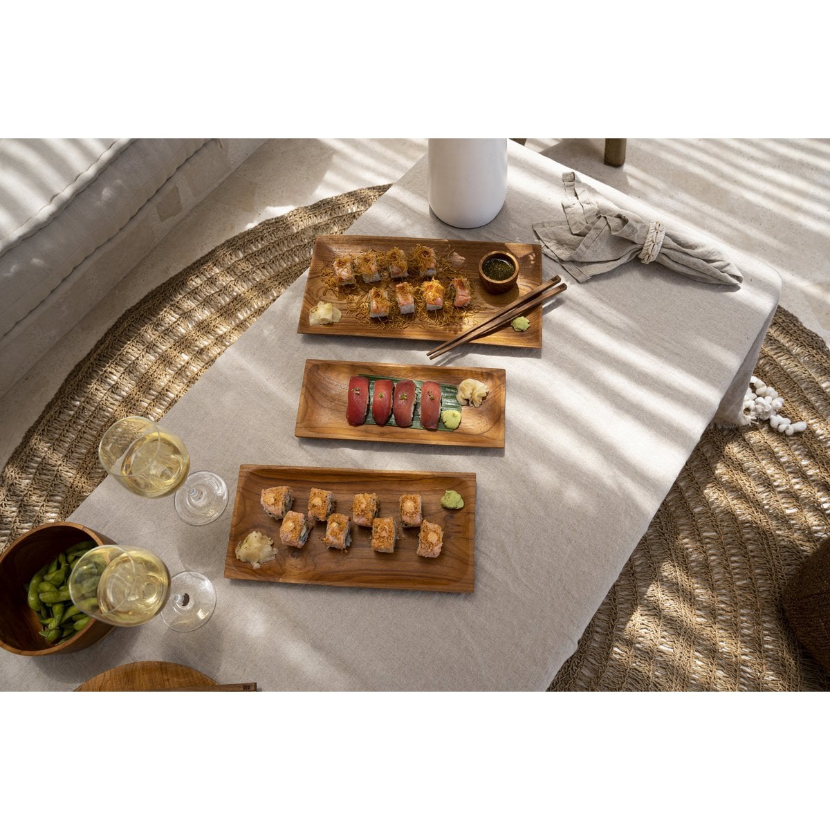 Leinentischdecke in Beige, 150 × 150 cm | VIA X SELECTION
