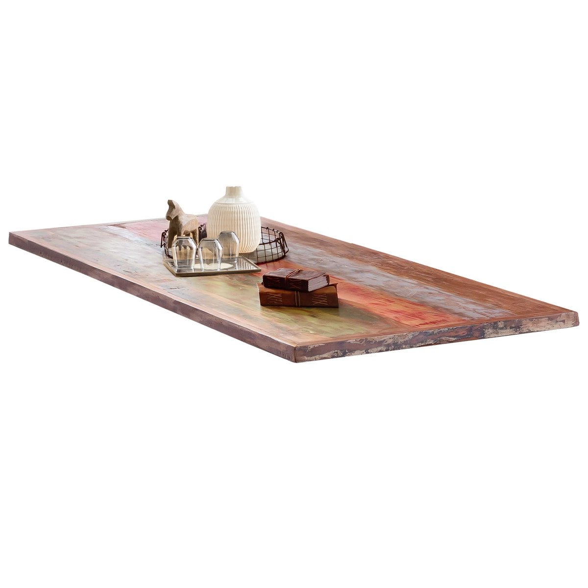 Esstisch Altholz bunt A-Gestell mit Kurbelrad, 160 × 85 cm | VIA X SELECTION