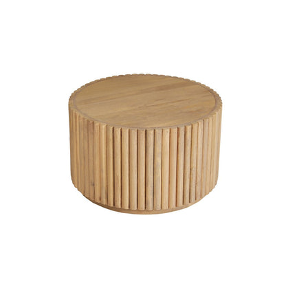 TOM TAILOR Home runder Couchtisch aus Mangoholz mit geripptem Fuß, Ø, 55 × 34 cm | VIA X SELECTION